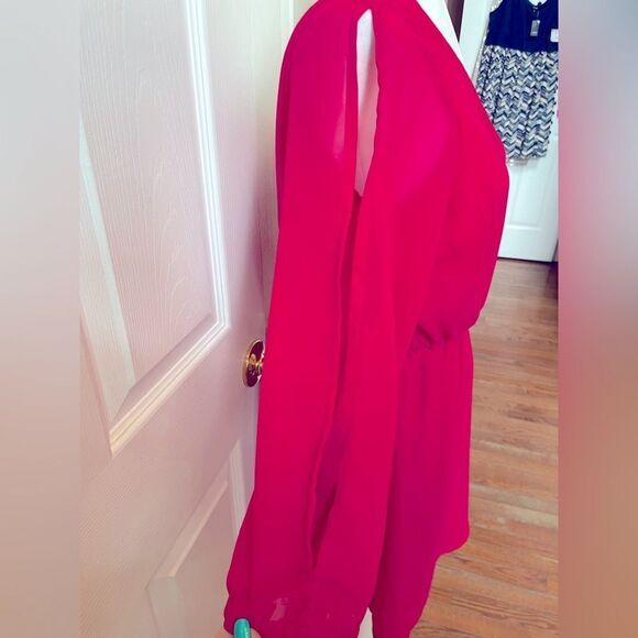 Chic One-Shoulder Pink Chiffon Dress Size Small NWT - Picture 3 of 8